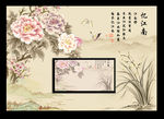 牡丹花 电视机背景