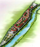 住宅广场鸟瞰图