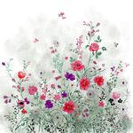 水墨花草