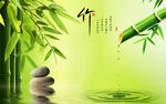 时尚绿色竹子背景墙