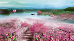 世外桃园桃花飘梦幻美景VJ演艺
