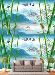 竹报平安电视背景 高清壁画