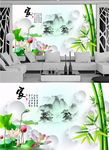 翠竹荷花电视背景