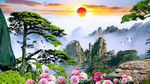 迎客松牡丹