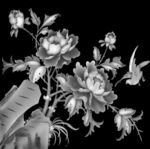 牡丹花灰度图