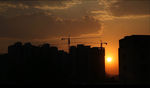 夕阳建筑剪影 高清