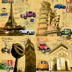 建筑 无框画 装饰画 复古