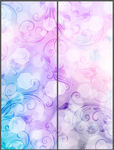 浪漫梦幻花纹移门PSD