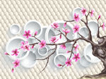 3D梅花壁画