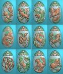 十二生肖挂件精雕图灰度图浮雕图