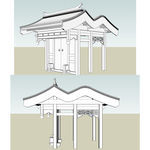 四合院垂花门建筑草图大师SU