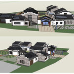 徽派建筑群草图大师SU模型