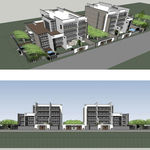 现代中式多层建筑模型草图大师