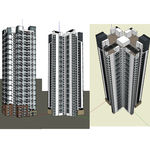 中式高层建筑草图大师SU模型