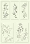 矢量静物花纹