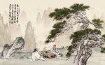 中式人物水墨画