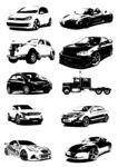 汽车线条图 轮廓图 组合 名车