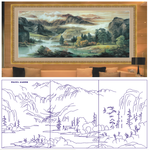 国画雕刻 山高水长