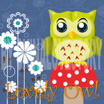卡通猫头鹰装饰画