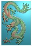 单龙竖龙牌子挂件精雕图灰度浮雕