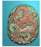 盘龙密雕龙挂件牌子精雕图灰度图