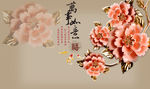 3d背景墙 浮雕玫瑰花