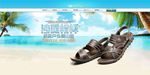 凉鞋海报 沙滩大海报1920
