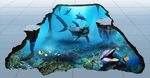 鲨鱼海豚3D画