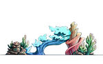 手绘水族馆入口psd
