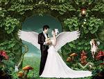 梦幻浪漫3D绿色婚庆婚礼背景