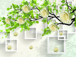 3D方格玫瑰花
