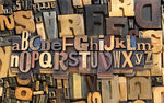 3d复古英文字母木板背景墙