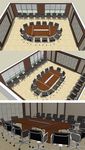 现代会议室桌椅草图大师模型