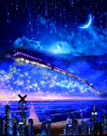 唯美蓝色夜空