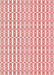 红色几何印花纹