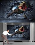 蟒蛇立体画 3D立体壁画 巨蟒