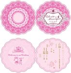 婚礼婚庆手绘园形喜帖请柬
