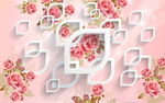 3d玫瑰花背景墙