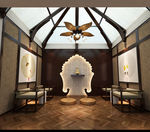 茶艺室室内3d模型渲染图