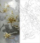 艺术玻璃 隔断 背景墙 矢量图