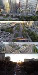 航拍北京城公路交通三里屯