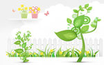 绿色卡通背景