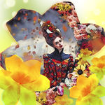 哥特风花朵美女插画