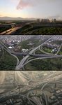 航拍鸟瞰城市高架桥交通视频素材