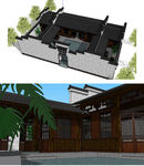 民宅四合院建筑草图大师SU模型