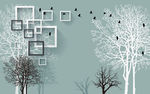 3D黑白方框抽象树