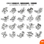 手绘植物草药矢量图