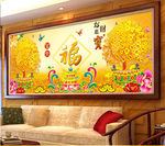 金色摇钱树无框画