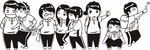 中学生男女学生排队班服图案