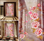 玉石3D花朵花瓣浪漫立体背景墙